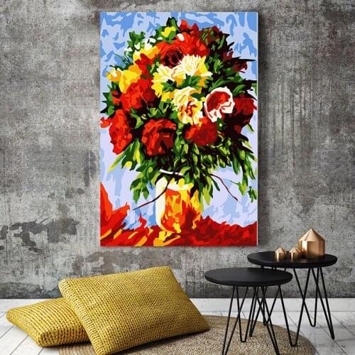 Paint by number art painting by numbers Hand-painted Creative Plant Still Life Floral Living Room Corridor Decorative Painting