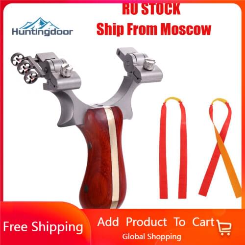 RU stock slingshot for shooting with aiming point portable metal Pocket Sling Shot Stainless steel With Rubber Band