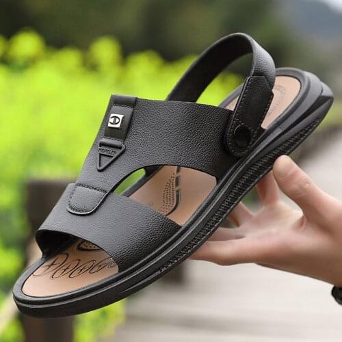 Men Sandals Leather Men Summer Shoes Man New Casual Comfortable Barefoot Sandals Men Pentoufle Homme Adult Men Sandals Leather