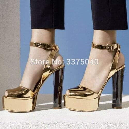 Summer peep toe sandals zapatos mujer woman platform shoes ladies buckle strap women pumps chunky high heels