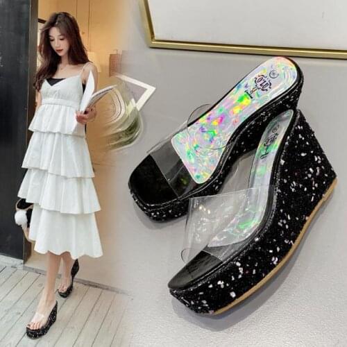 Slippers Women Slides Bow Summer Sandals Bow-Knot Slippers Thick Soles Flat Platform Female Floral Beach Shoes Flip Flops