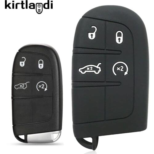Silicone 4 Button Car Keychain Key Holder Case Cover for Dodge Journey Charger Challenger for JEEP COMPASS for Chrysler 300C Fob