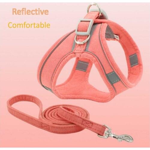 /panDaDa Reflective Dog Harness With Leash Breathable Adjustable Pet Harness Accesorios For Small Medium Dog Vest French Bulldog