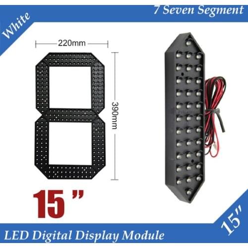 10pcs/lot 15" White Color Outdoor 7 Seven Segment LED Digital Number Module for Gas Price LED Display module