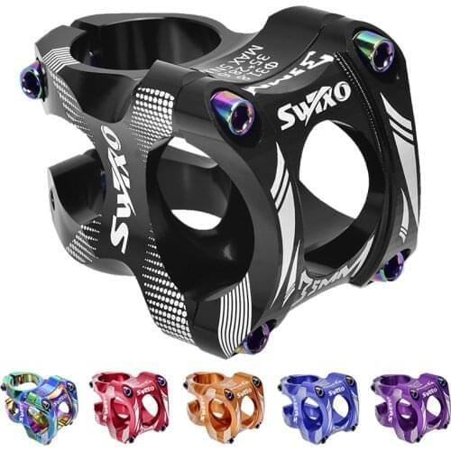 SWTXO Bicycle Stem Mountain Road Bike Stem 35mm Riser 31.8 Handlebar 28.6 Fork Stem Bike Riser Ultralight MTB AM XC DH Stem