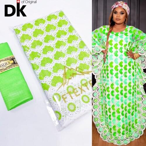 2.5+2.5 Yards Bazin Riche Gextczer With Swiss Voile Lace 2021 High Quality Senegal African For Wedding Dry Lace 100% Cotton