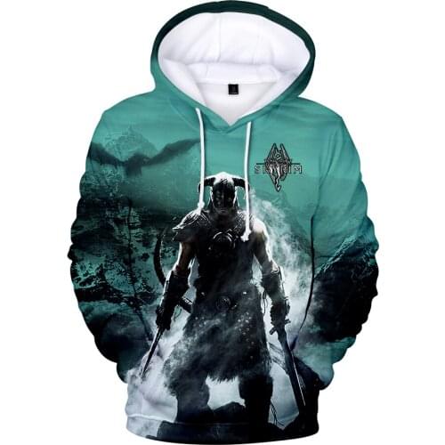 The Elder Scrolls V 3D Hoodies Hot Game SKYRIM 3D Print Pullover Hoodie Sweatshirt Anime Streetwear Jacket Moletom Masculino