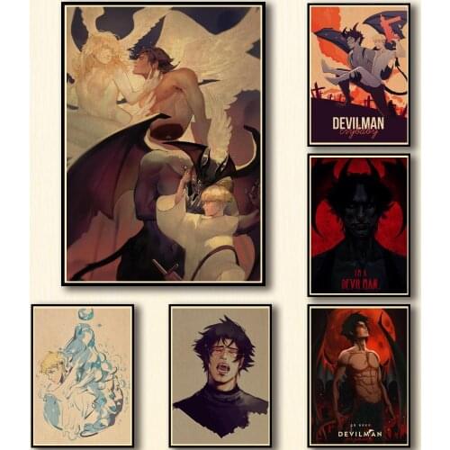 42 Designs Anime Devilman Crybaby Kraftpaper Poster Artwork Fancy Wall Sticker for Coffee House Bar