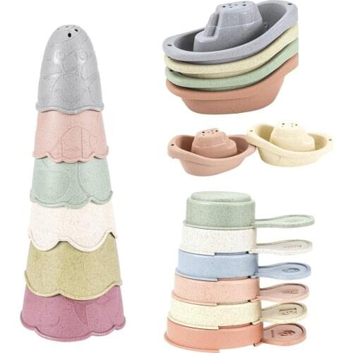 6PCS Multi Colors Nesting & Stacking Cups Speed Training Building Tower Stack Up Cups Interactive Water & Sand Toys for Toddlers