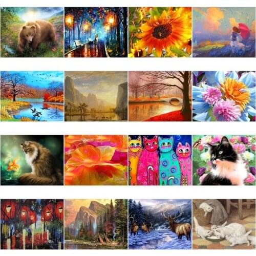 Diy Diamond Painting Oil Painting Landscape Diamond Round Diamond Decoration Customizable Wall Art Decoration Frameless Style