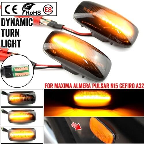 For Nissan Maxima Almera Pulsar N15 Cefiro A32 1995-2000 Car Led Dynamic Turn Signal Light Side Marker Fender Lamp Indicator