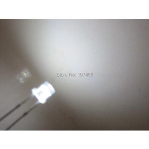 Free Shipping (1000pcs) 3mm Ultra Bright flat top White LED big angle 3mm light-emitting diode