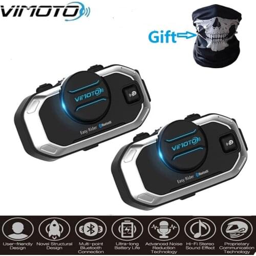 2pcs/lot Vimoto V8 Motorbike BT Interphone Motorcycle Bluetooth Helmet Intercom Stereo Headset for Cell Phone GPS 2 Way Radios