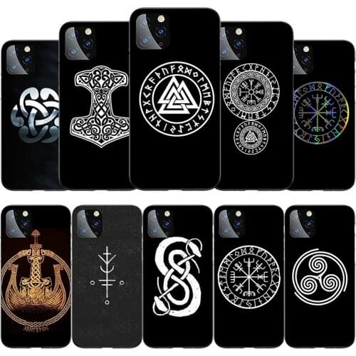 Viking Nordic Runes Vegvisir Case For Apple iPhone 11 12 Pro Max mini 6 7 8 Plus XR X XS MAX SE 2020 Soft Case Cover