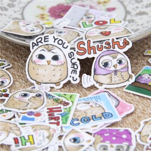 40 Pcs/lot Cute owl expression DIY Decorative paper Sticker Decal For Phone Car Laptop Album diary Backpack Kids Toy Stickers
