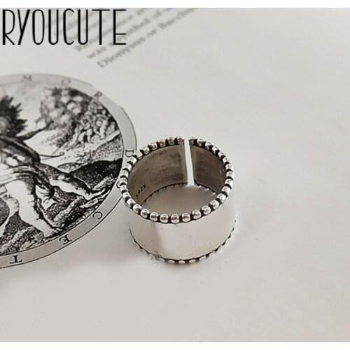 Vintage Silver Color Large Smooth Rings for Women Female Engagement Rings Vintage Boho Jewelry Christmas Gifts