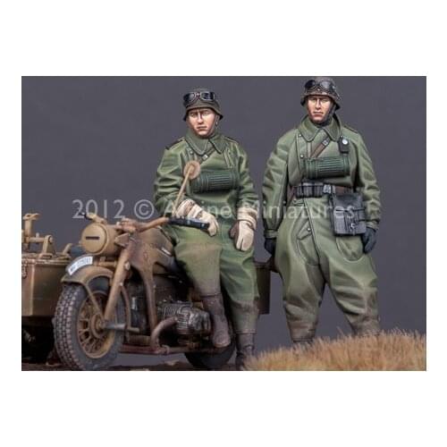 1/35 German motorized infantry 2 people (not including motorcycles) WWII Resin Model Kit figure Free Shipping