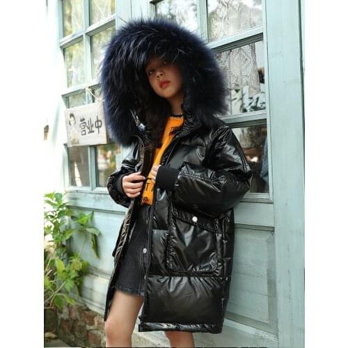 2020 Autumn Winter New Girls' Bright Windproof High-quality Fabrics Slim-fit Warm Down Padded Jacket Coat