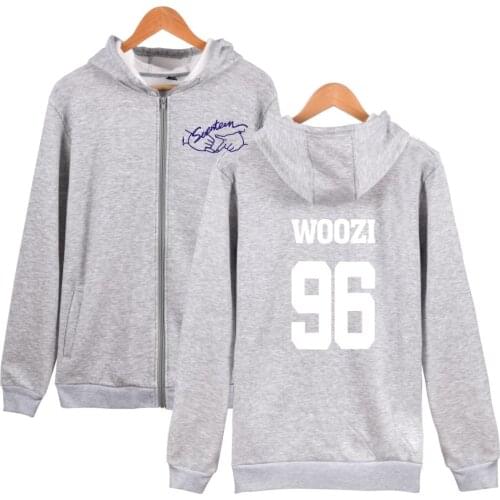 New Zipper Hoodies Hoodie Sweatshirt Autumn Winter Jacket Print Kpop Seventeen 17 Album All Fans Supportive Fleece Casual coat