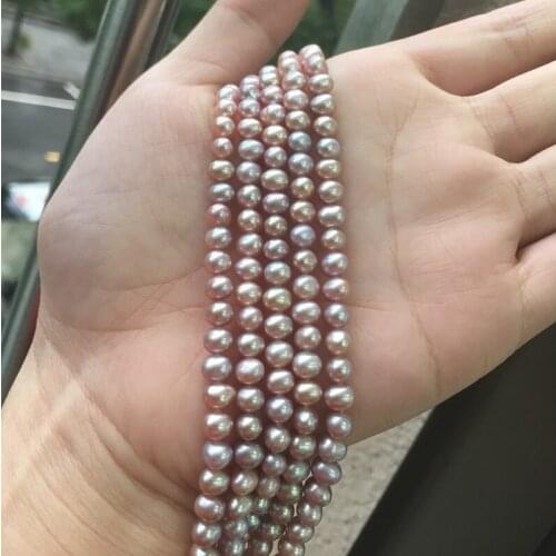 Freshwater Pearl Necklace Round Shape with Size 4-4.5mm Pearls Perfect Luster for DIY Jewelry Loose Pearl Strands
