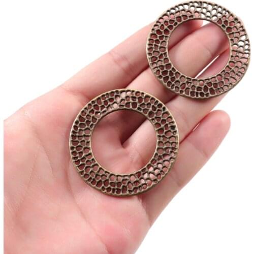 5-10pcs/lot 50mm Ancient Bronze Big Round Circle Pendants Alloy Charms Wreath DIY Jewelry Making Accessories Wholesale