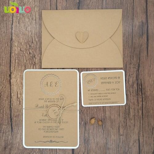 With Rsvp Laser Cut Wedding Invitation Card New Arrival Birthday Invitation Card Design Kraft Paper Envelop Cover