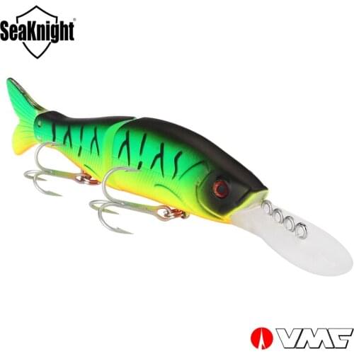 SeaKnight Minnow SK042 Jointed Bait Fishing Lure 1PC 13.5g 100mm 0-1.2M Fish Tail VMC Hooks 2 Sections Minnow Hard Fishing Baits