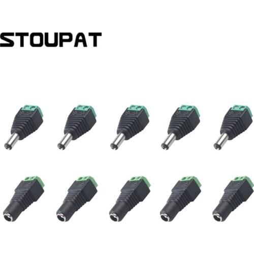 Male Female DC Power Cable Plug Wire Connector 5.5mm x 2.1mm Jack Power Plug Adapter for LED Strip CCTV Security Camera DVR