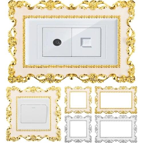 Resin Single and Double Light Switch Surround Socket Finger Plate Panel Cover Tools for Home Office Decoration Wall Sticker