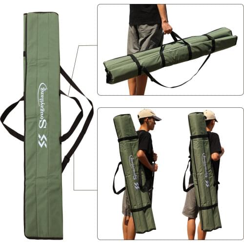 Sougayilang 130cm Fishing Rod Bag Canvas Rod Case Organizer Pole Storage Bag Fishing Rod and Reel Carrier Organizer for Travel