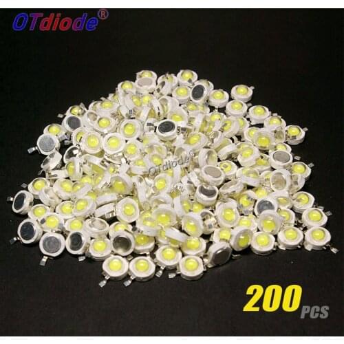 200pcs 1W 3W LED Chip High Power Lamp SMD COB Diodes Warm Cold White Red Green Blue Yellow Full Spectrum Plant Grow Light Beads
