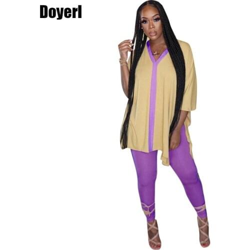 Loose Two Piece Set Women Summer Oversize T Shirt Top and Pencil Pants Set Suits Casual 2 Piece Outfits for Women Matching Sets