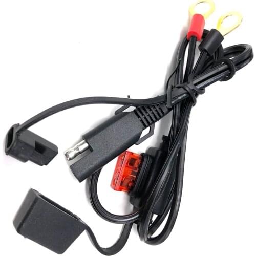 18AWG SAE Extension Connector Cable with Ring Terminal Battery Charger Quick Disconnect 10A Fuse Cord For Motorcycle Car Tractor