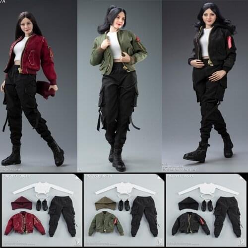 In stock VERYCOOL VCL-1007 Dilraba 1/6 Female Jacket Coat Trousers Set Red/Black/Army Green Color fit inches action Figures
