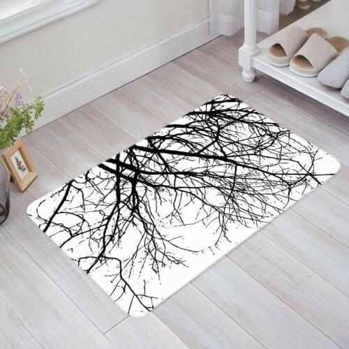 Dead Tree Winter Black White Doormats Anti-slip Carpet Rug Bathroom Entrance Outdoor Floor Mat Home Decor
