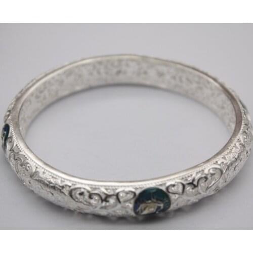 New Fashion Hot Pure Silver S999 Bracelet Hollow Flower Shining Charm Bracelet Female Women Personality Jewelry 60mm 30-31g