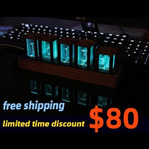 5V1A Nixie Clock Digital Glow Tube 6-Bit LED Electronic Calendar RGB LED Clock DIY Desk Decoration Desktop Toy Home Decor