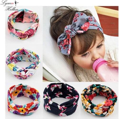Baby Clothes Headwear Bohemia Turban Knotted Headband Floral Printing Head Wraps Girls Toddler Infants Soft Hair Play Mats