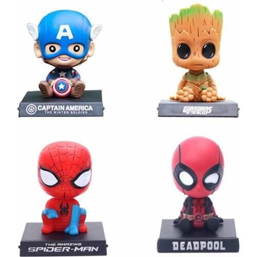 Disney Avengers: Infinity War Anime Figure Decoration Model Spider Man Groot Deadpool 10cm Action Figure Toys for Kids Gifts