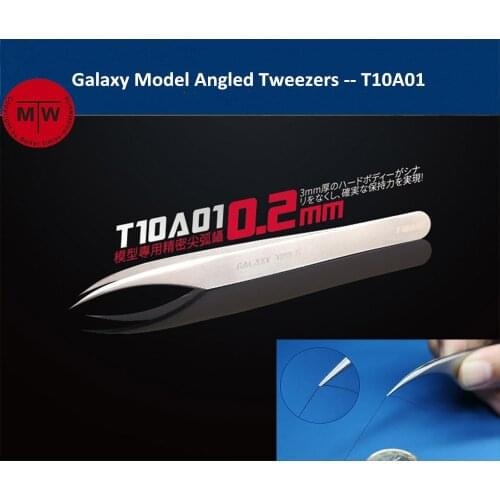 Galaxy Model T10A01 Curved Angled Tweezers Tools for Military Model Assembly