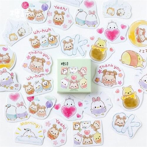 Cartoon Cute Egg Stationery Stickers Kawaii Animal Paper Stickers Scrapbooking Decoration Stickers Label Daily Planner DIY Phone