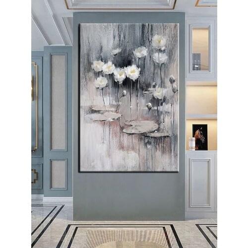 100%Hand Painted Oil Painting Painting On Canvas Dark Wind Retro Flower Modern Wall Pictures For Living Room Abstract Home Decor