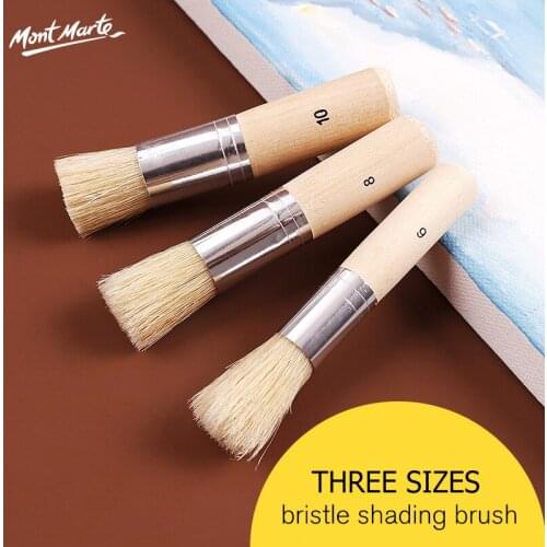 3Pcs/set Short Oil Paint Brushes Bristle Oil Acrylic Gouache Art Wall Painting brushes Lint-free Shading Brushes Art Supplies
