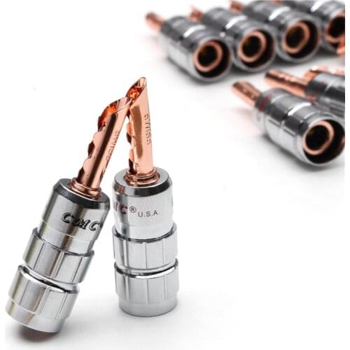 YT 12Pcs Gold Plated Red Copper Banana Plug Terminals CMC No soldering Cable Audio Video Male Speaker Connectors Kit