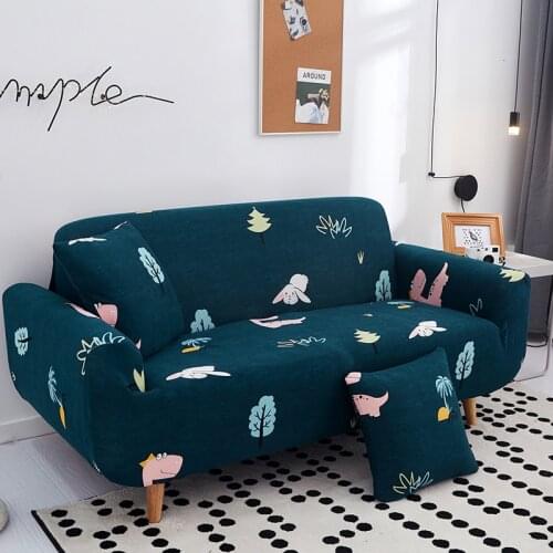 L Shape Corner Sofa Cover For Living Room Funny Cartoon Printed Elastic Stretch Couch Armchair Cover Slipcovers 1/2/3/4 Seat