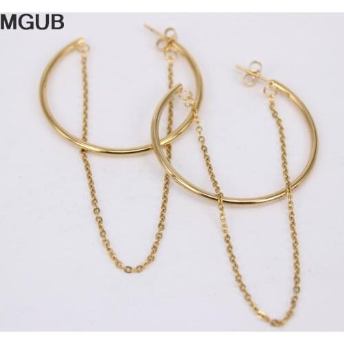 2019 new products Fashion 2MM Coil Earrings Romantic womens jewelry Fine polished stainless steel Free shipping LH645