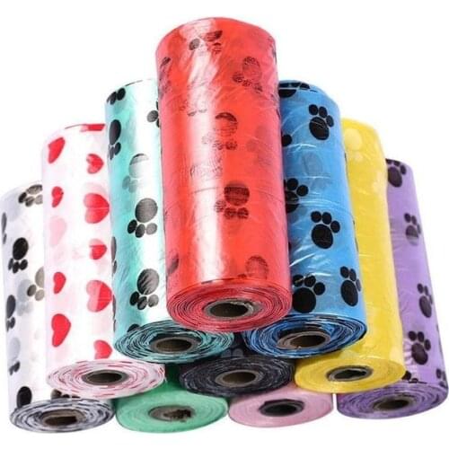 Printed Pet Garbage Bags Environmentally Friendly Cleaning Supplies Outdoor Clean Dog Cat Poop Bags Random Color Pooper Scooper