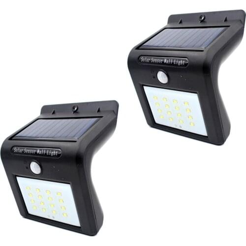 2PCS/lot Black 16 LED PIR Motion Sensor Reachargeable Solar light Outdoor Garden Solar