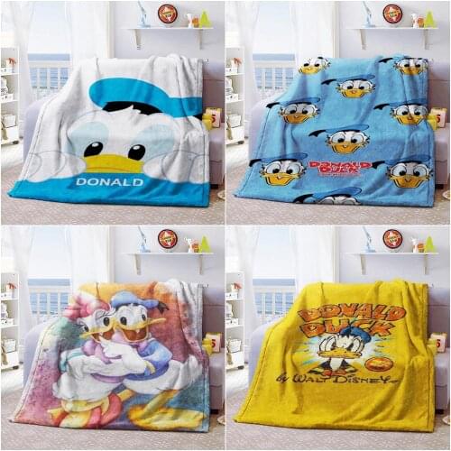 Hot Daisy Donald Duck Anime Customized Blanket Throw Sofa Car Bed Airplane Cover Unisex Kids Children Gifts Bedroom Decoration