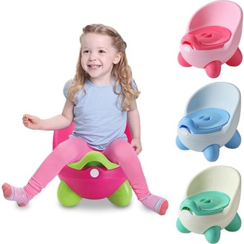 Portable Potty Baby Toilet Seat Pot Bowl Cute Childrens Pot Kids Plastic Training Pan Comfortable Cartoon Backrest Toilet Pots